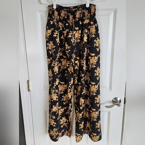 Floral Black and Gold Women's Pants
